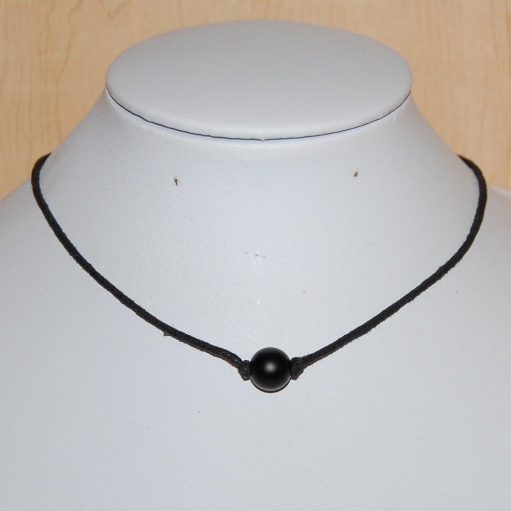 Onyx Necklace,Cord Necklace,Minimalist Necklace,Choker Necklace,Onyx Stone Chokr